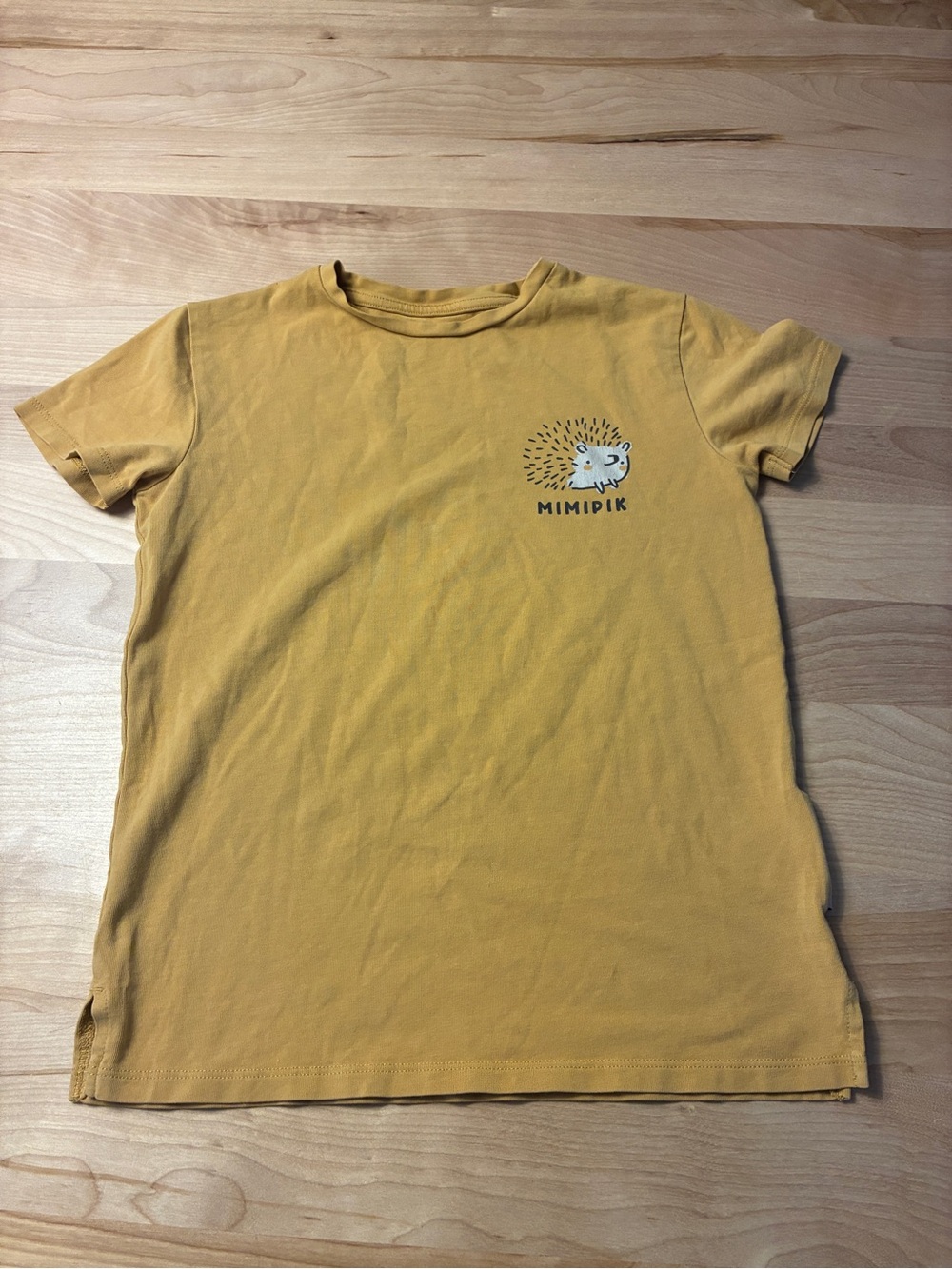 Souris Mini  Kids' Yellow Hedgehog Graphic Short Sleeve Tee